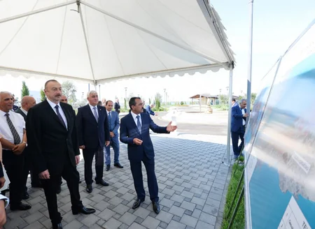 President Ilham Aliyev inaugurates drinking water supply project in Pirallahi district