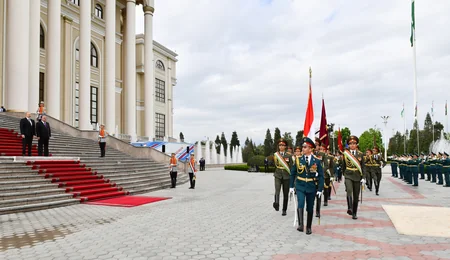 Official welcome ceremony held for President Ilham Aliyev in Dushanbe
