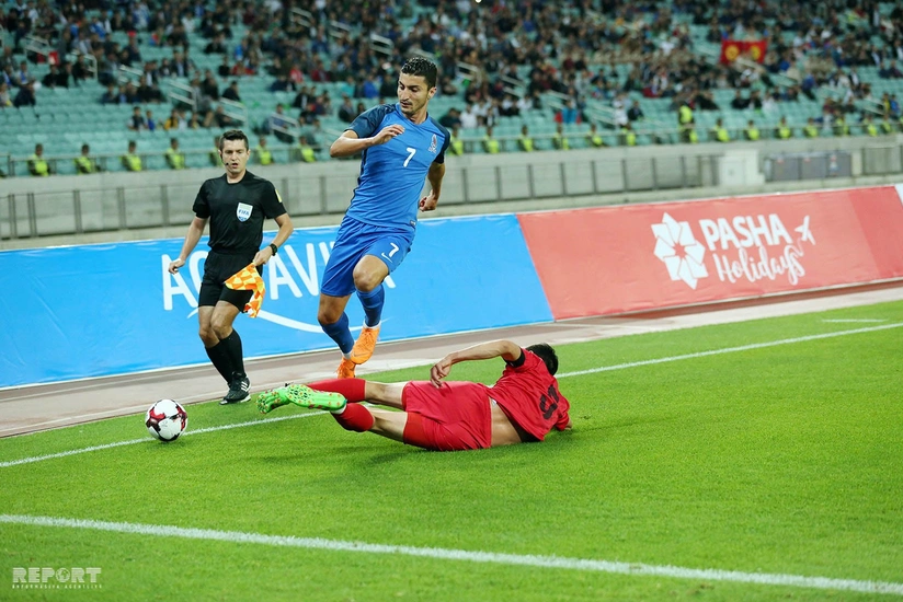 Azərbaycan millisi Qurban Qurbanovun rəhbərliyi altında ilk qələbəsini qazanıb - FOTOREPORTAJ