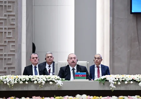 Prezident İlham Əliyev Türk Dövlətləri Təşkilatı Dövlət Başçılarının 11-ci Zirvə Görüşündə çıxış edib