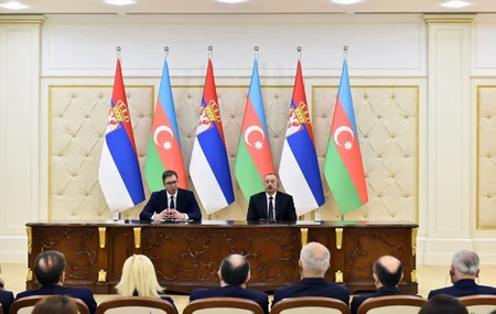 Azərbaycan və Serbiya prezidentləri mətbuata bəyanatlarla çıxış ediblər