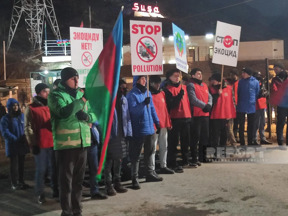 Xankəndi-Laçın yolunda aksiyaçılar dünya ictimaiyyətini ekologiyanı qorumağa çağırırlar