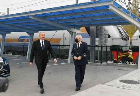 Prezident İlham Əliyev yeni Biləcəri lokomotiv deposunun açılışında iştirak edib