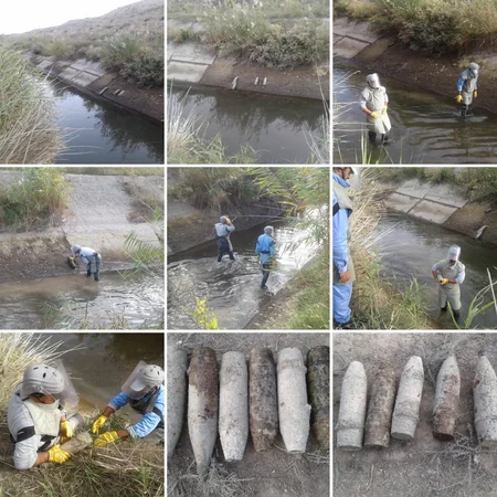 Füzuli rayonunda su kanalından 6 ədəd top mərmisi tapılıb