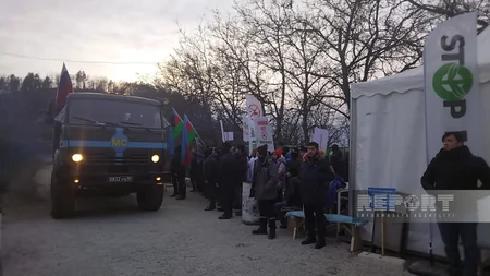 Conditions for passage of 26 peacekeepers' vehicles created on Khankandi-Lachin road - VIDEO