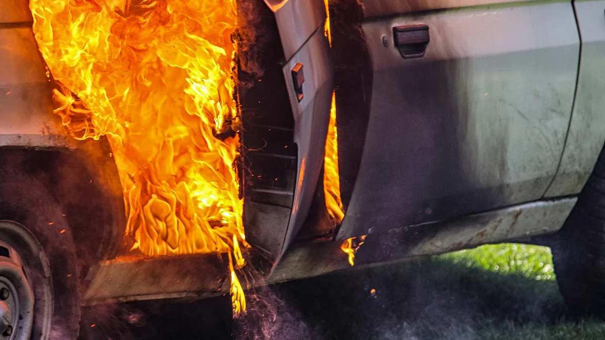 Hacıqabulda yol polisinin avtomobilində yanğın olub