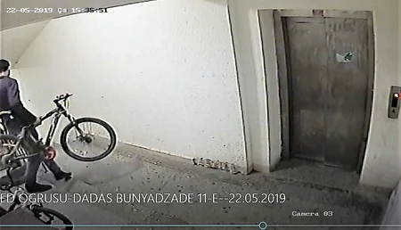 Binadan velosiped oğurlanması təhlükəsizlik kameralarına düşdü - VİDEO