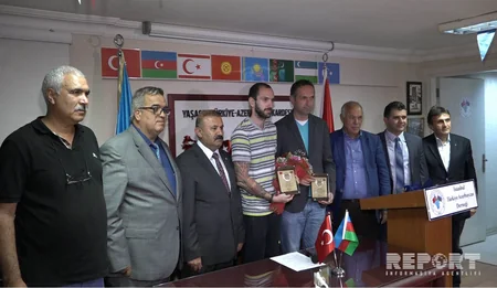 Dünya çempionu Ramil Quliyev İstanbulda Azərbaycan-Türkiyə Dərnəyini ziyarət edib