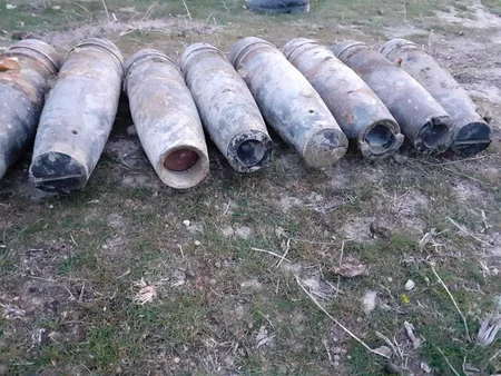 Xızıda 59 ədəd top mərmisi aşkarlandı - FOTO