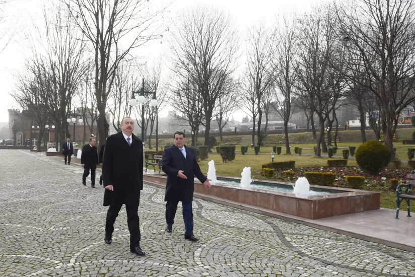 Prezident İlham Əliyev Tovuz rayonunda səfərdədir