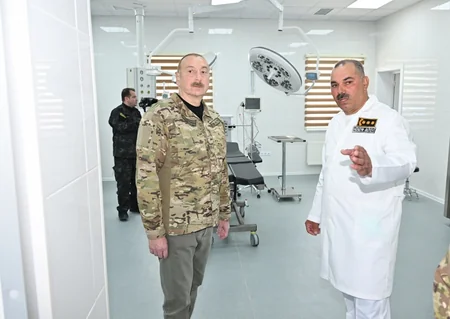 Prezident İlham Əliyev Kəlbəcərdə hərbi hospitalın açılışında iştirak edib