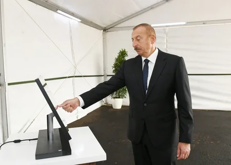 President Ilham Aliyev launches new overpass pumping station of Sumgayit Power Plant