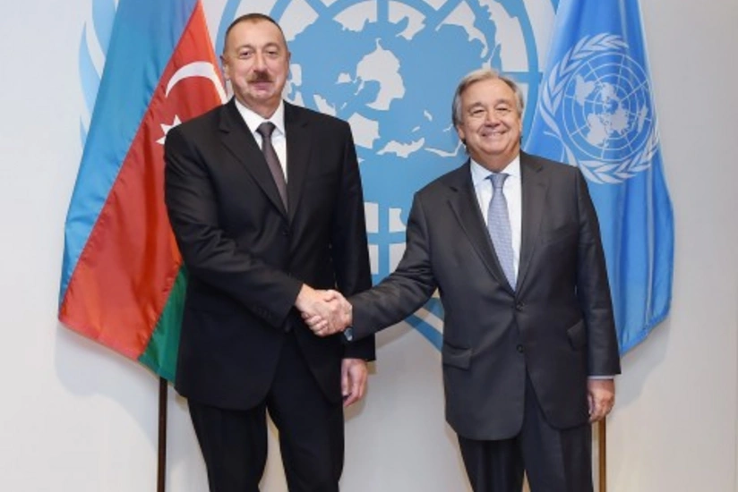Azərbaycan Prezidenti Nyu-Yokda BMT-nin baş katibi ilə görüşüb
