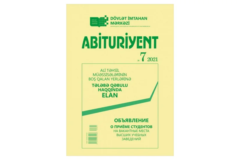 “Abituriyent” jurnalının 7-ci nömrəsində ali məktəblərin boş yerləri üzrə ixtisaslar dərc olunub