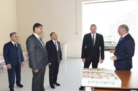 Prezident “Avanqard” MMC-nin dənli və paxlalı bitkilərin təmizlənməsi və qablaşdırılması müəssisəsinin açılışında iştirak edib