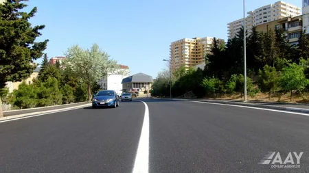 Bakının Elşən Süleymanov küçəsinin bir hissəsi təmir olunub