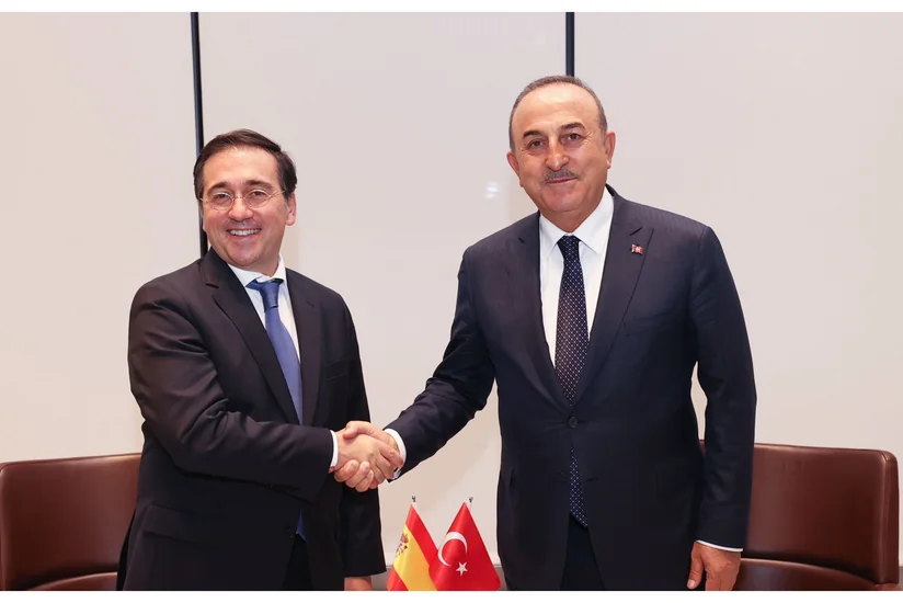 Turkish, Spanish FMs mull situation in Ukraine