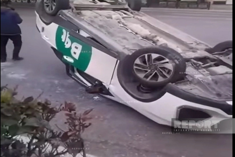 Bakıda taksi ilə yük maşını toqquşub, xəsarət alan var - YENİLƏNİB