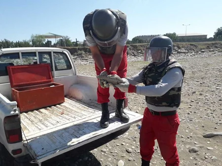 Ağstafada top mərmisi və əl qumbarası tapılıb