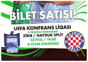 “Zirə” - “Hayduk” oyununun biletləri bu gündən satışa çıxarılır