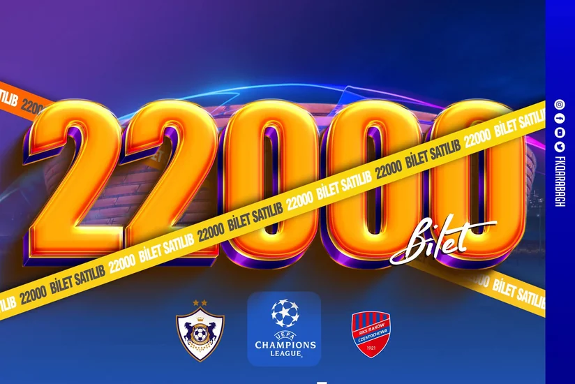 Qarabağ - Rakuv oyununa 22 min bilet satılıb