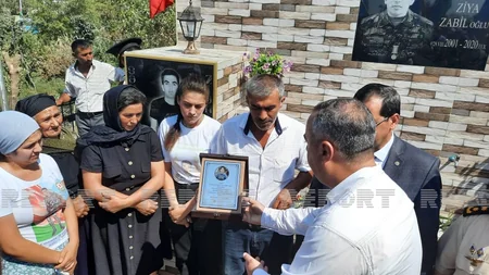 Kürdəmirdə Vətən müharibəsi şəhidinin xatirəsinə tikilən bulağın açılışı olub