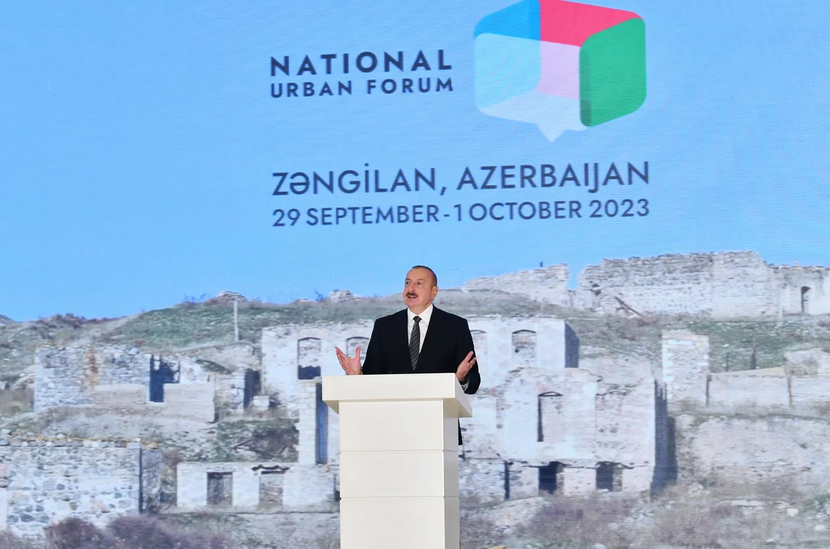 İlham Əliyev Zəngilanda 2-ci Azərbaycan Milli Şəhərsalma Forumunun açılış mərasimində iştirak edib - YENİLƏNİB-2