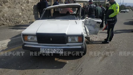 Şəkidə avtomobillər toqquşub, xəsarət alan var