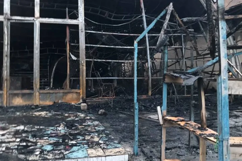 В Грузии произошел сильный пожар на рынке