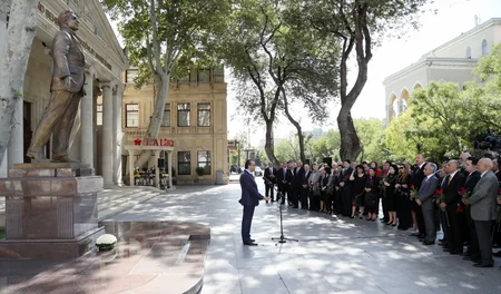 President attended opening of a monument to world-famous singer Rashid Behbudov - UPDATED