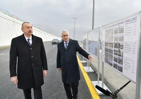 Prezident İlham Əliyev Pirşağıda avtomobil tunelinin açılışında iştirak edib - YENİLƏNİB