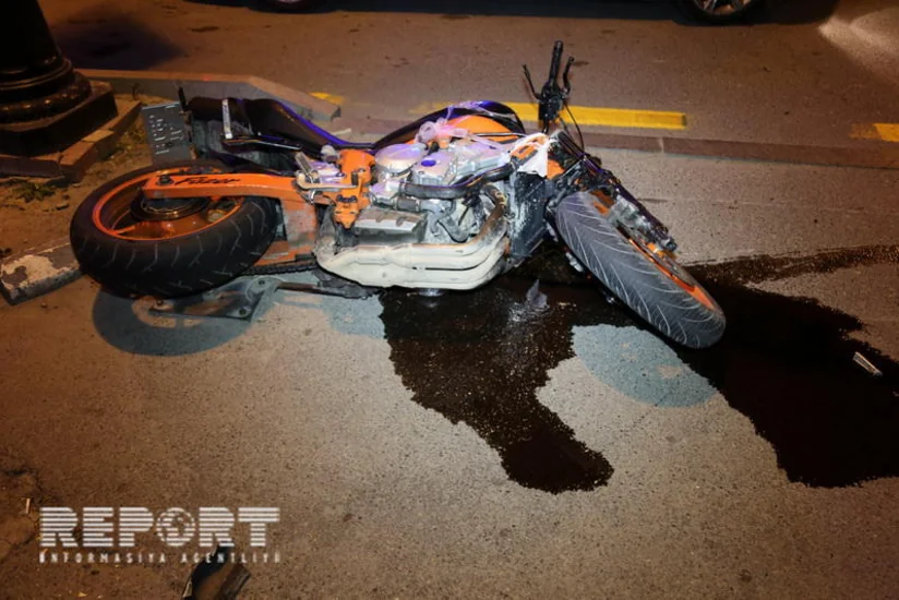 Bakıda 68 yaşlı piyadanı motosiklet vurdu