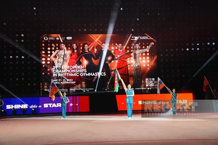 Bakıda bədii gimnastika üzrə Avropa çempionatının təntənəli açılış mərasimi olub