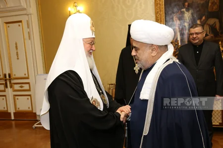 Allahşükür Paşazadə Moskvanın və bütün Rusiyanın Patriarxı ilə görüşüb
