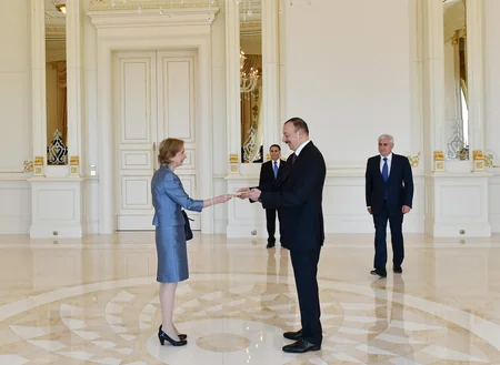 President Ilham Aliyev receives credentials of incoming British Ambassador