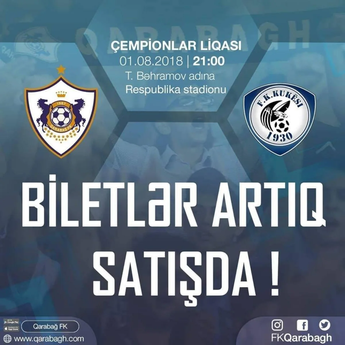 Qarabağ - Kukesi matçının biletləri satışa çıxarılıb