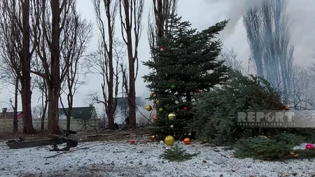 Kiyevə kütləvi raket zərbələri - FOTOREPORTAJ