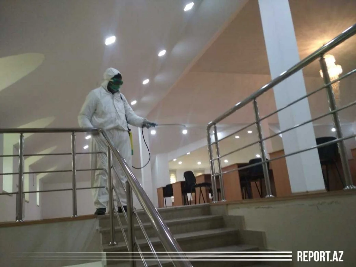 Cəbhə bölgəsində dezinfeksiya işləri - VİDEOREPORTAJ