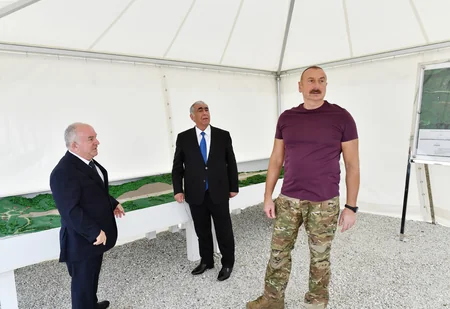 Ilham Aliyev gets acquainted with construction of Lachin International Airport