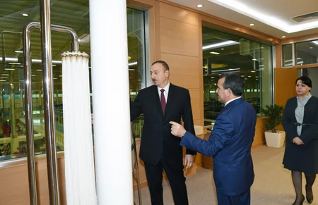 Prezident İlham Əliyev Ceyranbatan Ultrasüzgəcli Sutəmizləyici Qurğular Kompleksinin açılışında iştirak edib