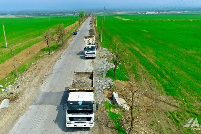 Yevlax-Zaqatala yolunun bir hissəsi yenidən qurulur