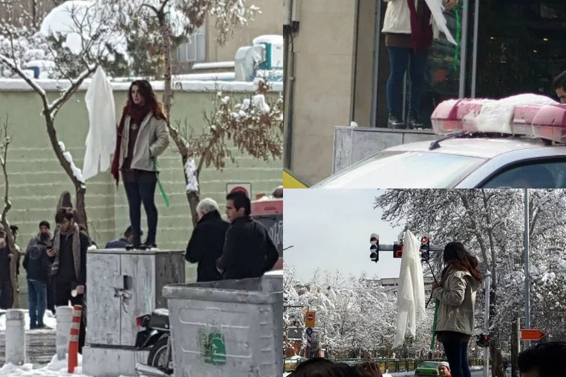 В Иране  женщины проводят одиночные протесты против ношения хиджабов - ВИДЕО
