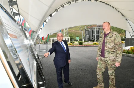 Ilham Aliyev visits Chirag-1 small hydropower plant