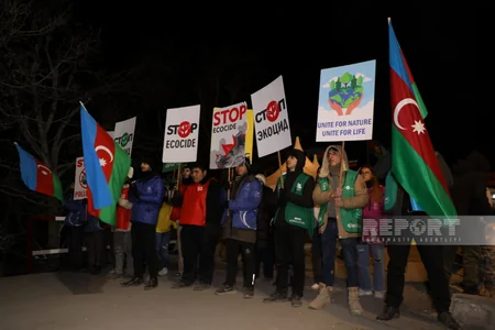 Акция на дороге Ханкенди-Лачын продолжается, протестующие требуют положить конец экотеррору