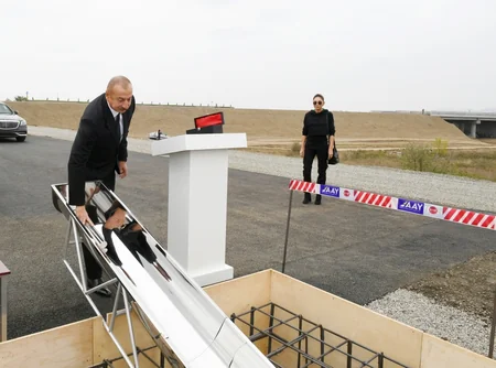 Президент Ильхам Алиев и первая леди Мехрибан Алиева посетили Физули