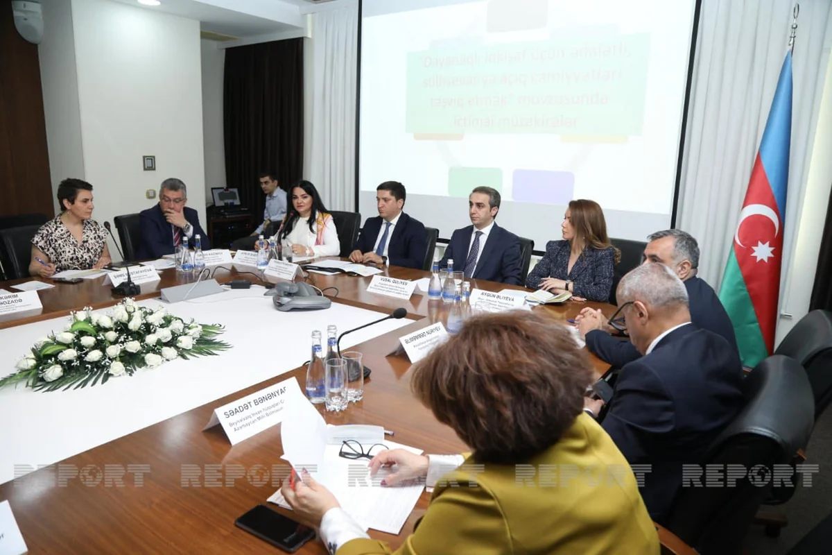 Dayanıqlı inkişaf üçün ədalətli, sülhsevər və açıq cəmiyyətləri təşviq etmək” mövzusunda ictimai müzakirə keçirilib