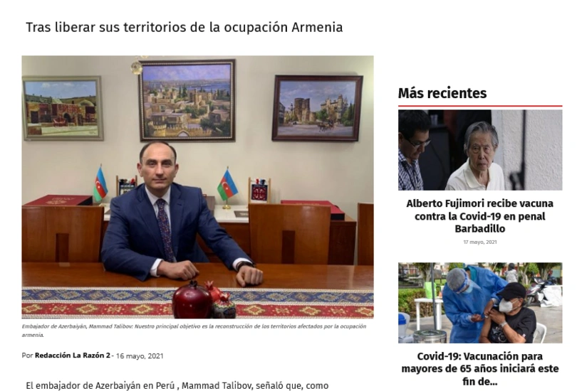 Peruvian media: Azerbaijan steps up efforts to return refugees