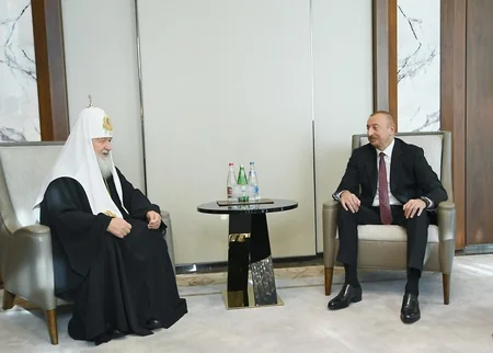 Azərbaycan Prezidenti Moskvanın və Bütün Rusiyanın Patriarxı Kirill ilə görüşüb