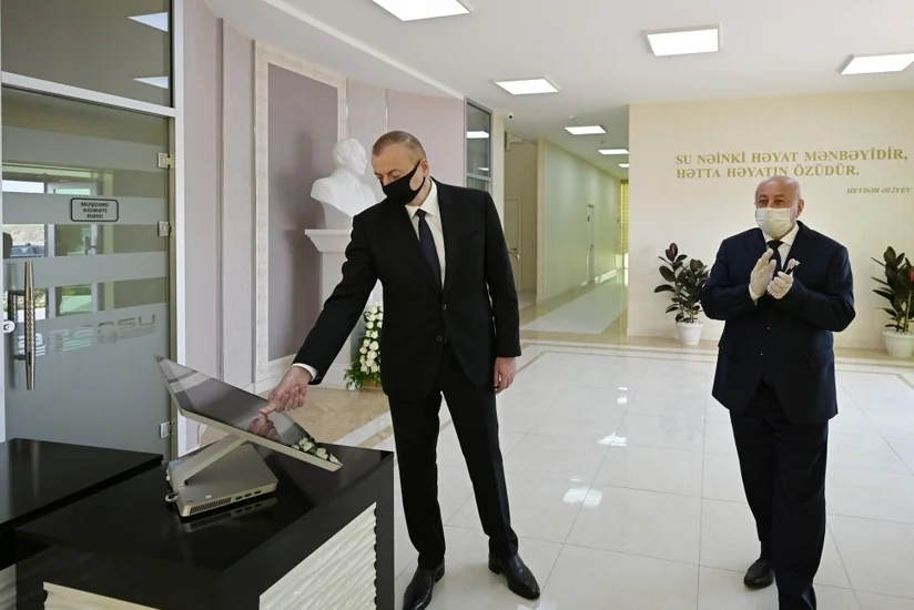 Ağcabədinin içməli su təchizatı və kanalizasiya sistemləri istismara verilib