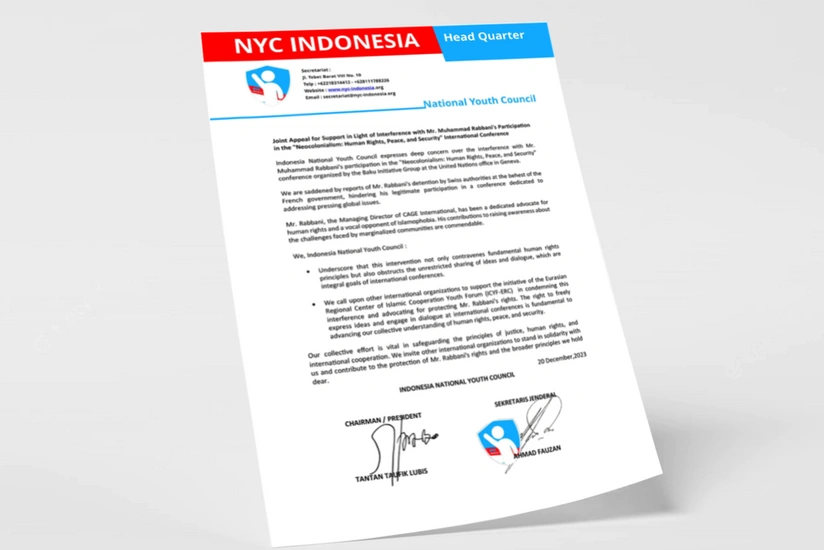 Indonesian youth organizations support ICYF-ERC’s declaration on Rabbani